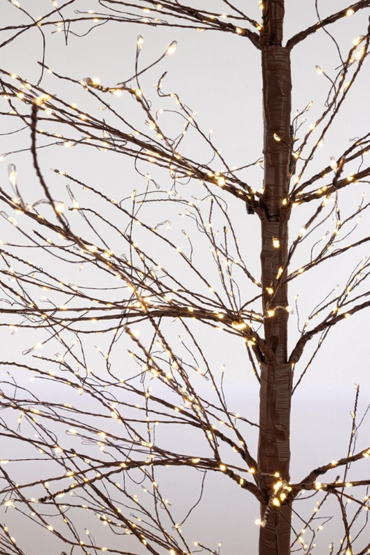 Albero di Natale con luci incorporate di colore marrone con 2700 microled e alto 240 cm